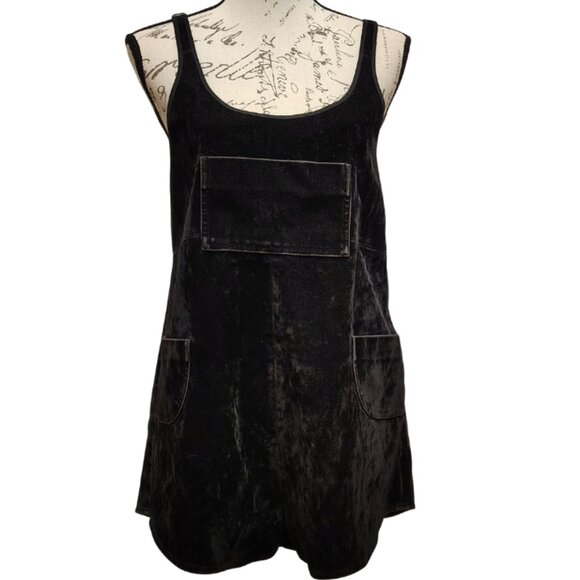 Somedays Lovin Velvet Romper Black Micro Shorts Length  2014 - Edgy Dark Boho - Picture 1 of 11